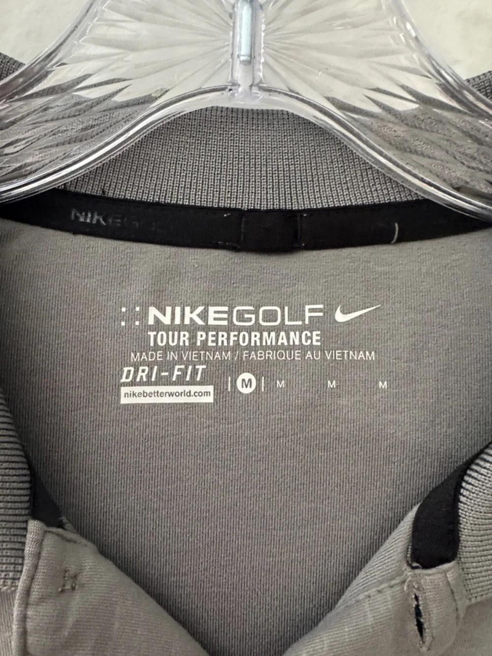 Nike Men’s Gray Golf Polo with White Swoosh